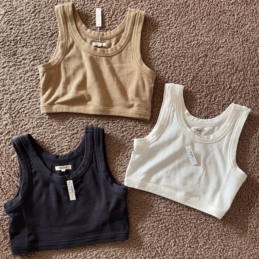 Set of 3 // Madewell Crewneck Crop Top NWT